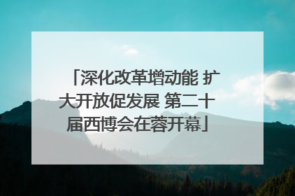 深化改革增动能 扩大开放促发展 第二十届西博会在蓉开幕