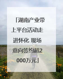湖南产业带上平台活动走进怀化 现场意向签约超2000万元