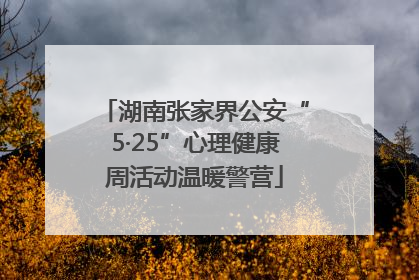 湖南张家界公安“5·25”心理健康周活动温暖警营