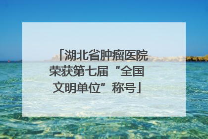 湖北省肿瘤医院荣获第七届“全国文明单位”称号