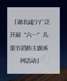 湖北咸宁广泛开展“六一”儿童节消防主题系列活动