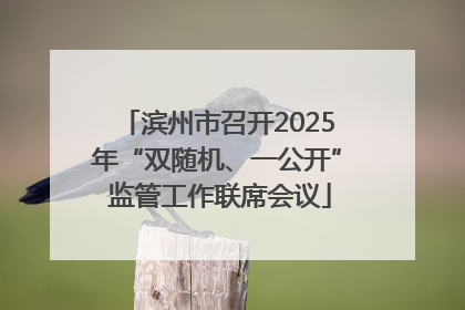 滨州市召开2025年“双随机、一公开” 监管工作联席会议