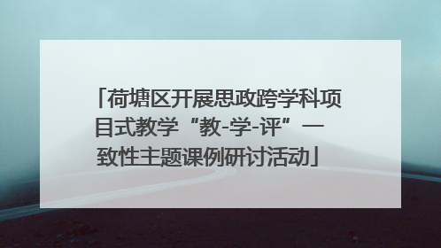 荷塘区开展思政跨学科项目式教学“教-学-评”一致性主题课例研讨活动