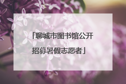 聊城市图书馆公开招募暑假志愿者