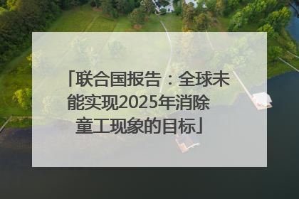 联合国报告：全球未能实现2025年消除童工现象的目标