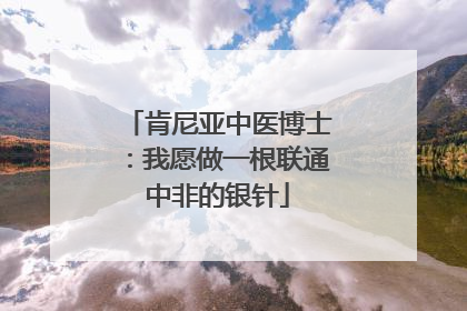 肯尼亚中医博士：我愿做一根联通中非的银针