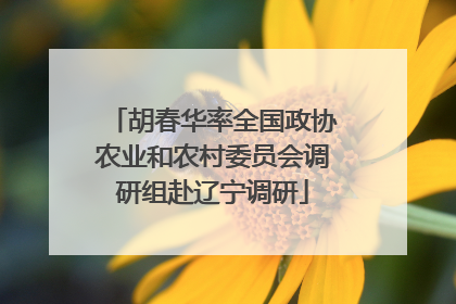 胡春华率全国政协农业和农村委员会调研组赴辽宁调研
