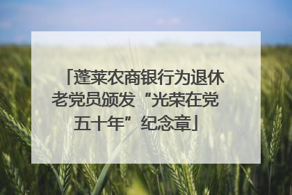 蓬莱农商银行为退休老党员颁发“光荣在党五十年”纪念章
