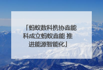 蚂蚁数科携协鑫能科成立蚂蚁鑫能 推进能源智能化