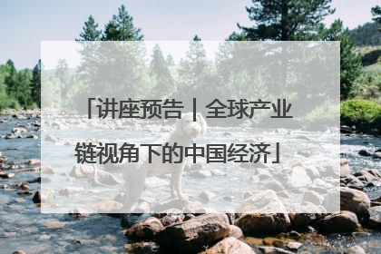 讲座预告｜全球产业链视角下的中国经济