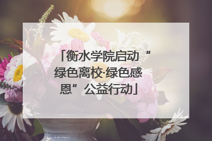 衡水学院启动“绿色离校·绿色感恩”公益行动