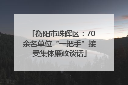 衡阳市珠晖区：70余名单位“一把手”接受集体廉政谈话