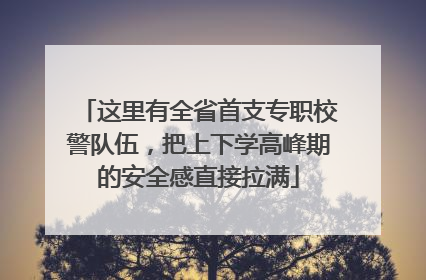 这里有全省首支专职校警队伍,把上下学高峰期的安全感直接拉满