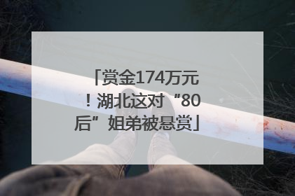 赏金174万元！湖北这对“80后”姐弟被悬赏