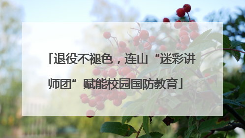 退役不褪色，连山“迷彩讲师团”赋能校园国防教育