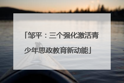 邹平：三个强化激活青少年思政教育新动能