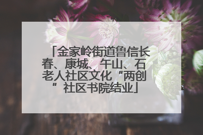 金家岭街道鲁信长春、康城、午山、石老人社区文化“两创”社区书院结业