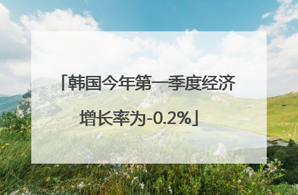 韩国今年第一季度经济增长率为-0.2%