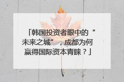 韩国投资者眼中的“未来之城”，成都为何赢得国际资本青睐？
