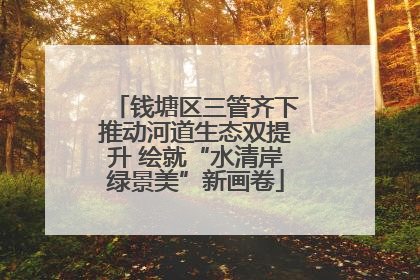 钱塘区三管齐下推动河道生态双提升 绘就“水清岸绿景美”新画卷