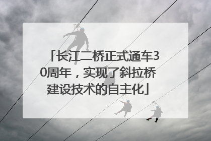 长江二桥正式通车30周年，实现了斜拉桥建设技术的自主化