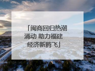 闽商回归热潮涌动 助力福建经济新腾飞