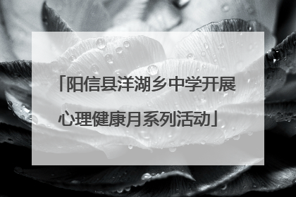 阳信县洋湖乡中学开展心理健康月系列活动