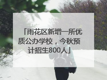 雨花区新增一所优质公办学校，今秋预计招生800人