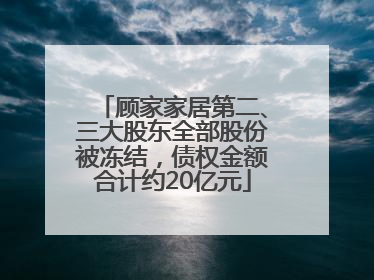 顾家家居第二、三大股东全部股份被冻结，债权金额合计约20亿元