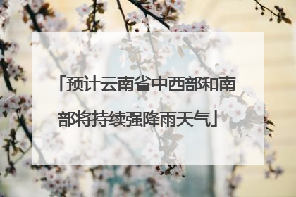预计云南省中西部和南部将持续强降雨天气