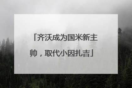 齐沃成为国米新主帅，取代小因扎吉