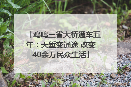 鸡鸣三省大桥通车五年：天堑变通途 改变40余万民众生活