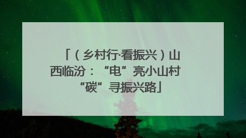 （乡村行·看振兴）山西临汾：“电”亮小山村 “碳”寻振兴路