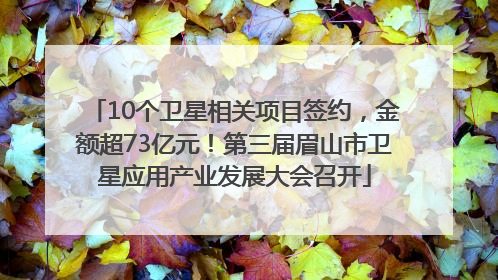 10个卫星相关项目签约，金额超73亿元！第三届眉山市卫星应用产业发展大会召开