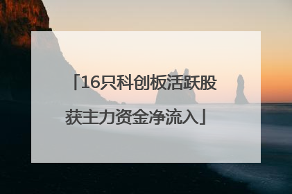 16只科创板活跃股获主力资金净流入