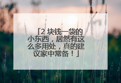 2 块钱一袋的小东西，居然有这么多用处，真的建议家中常备！