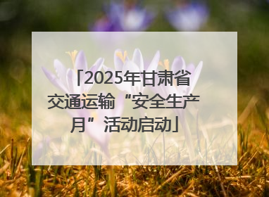 2025年甘肃省交通运输“安全生产月”活动启动