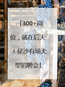 300+岗位，就在后天！星沙有场大型招聘会