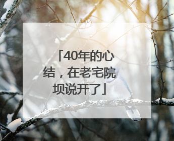 40年的心结，在老宅院坝说开了
